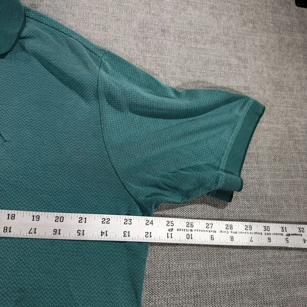 Tommy Bahama Polo Shirt Mens Large Teal Green Good Chevron Modal Blend Short Slv